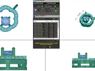 Elegant Floral Halo Diamond Pendant CAD Design 3DM STL 3D print model