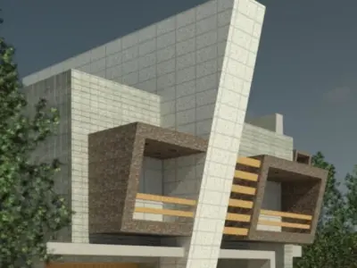 Modern Building has more than one use   3D model