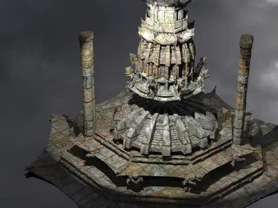 Byzantine Empire city tower 2  3D model
