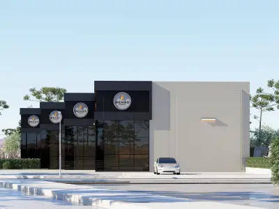 Prefabricated Workplace facade 3D model