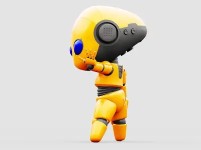 TOON  BOT RIGGED CHARACTER 3D model