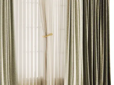 Silk and Cotton Curtain Low-poly 3D model