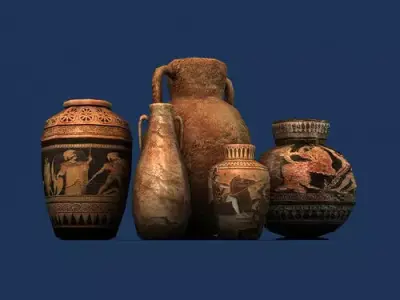 Low poly greek pottery Low-poly 3D model
