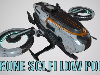 Drone sci fi low poly  Low-poly 3D model