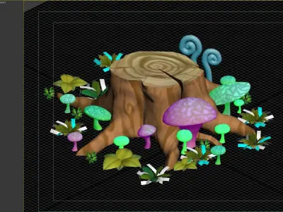 tree stump 3D model