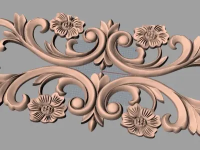 European furniture 3D relief models for CNC wood engraving E209 3D model