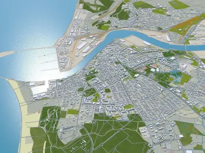 Ventspils Latvia Low-poly 3D model