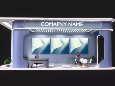 Modern Exhibition Booth for Trade Shows and Events 3D model