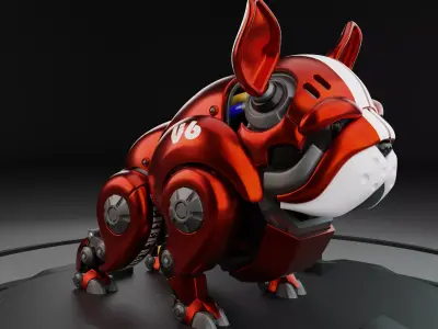 HWJ RAMBLER Mecha Bulldog Low-poly 3D model