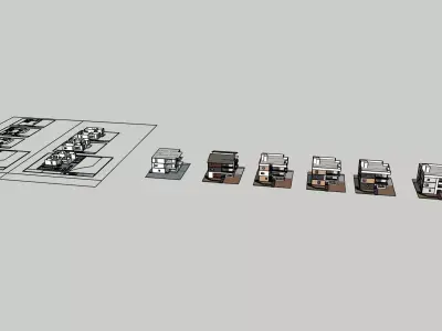 House with 2 floors and many elevations 3D model