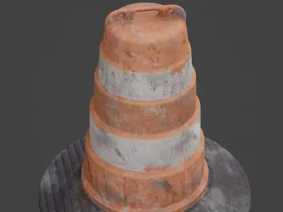 Traffic Barrel Game Ready Model Low-poly 3D model