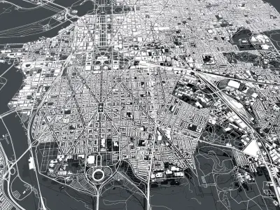 Cityscape  Washington USA 3D model