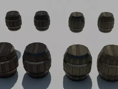 Wooden Items 3D model