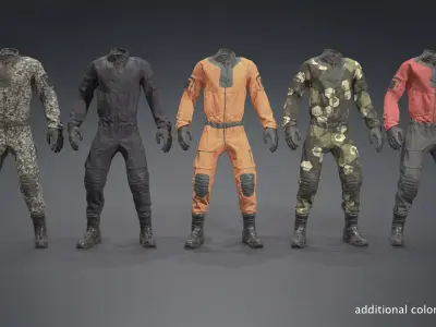 Sci-fi Uniform Overalls Low-poly 3D model