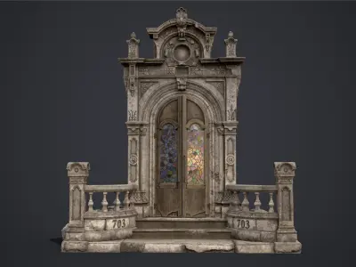 Old Abandoned Door Portal Low-poly 3D model