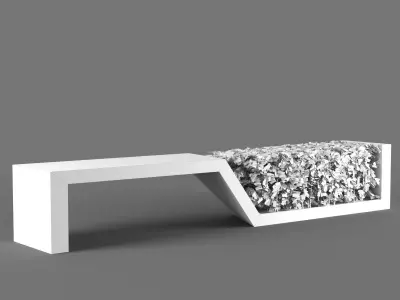 bench135 bench made of plants 3D model
