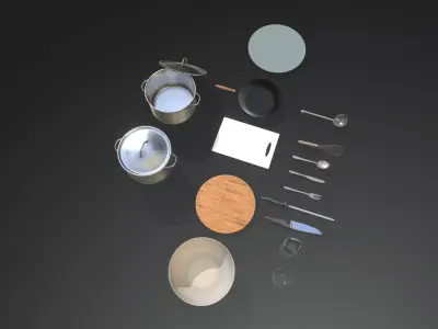 KITCHEN PACK  Low-poly 3D model