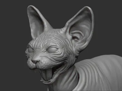 Detailed Sphynx Doll BJD 3D Print 3D print model