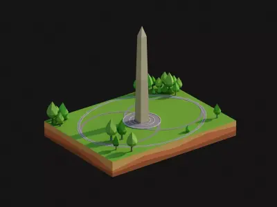 Washington Monument Low-poly 3D model