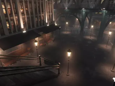 1900s Industrial Environment Low-poly 3D model