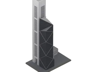 ONE RAFFLE TOWER SINGAPORE Low-poly 3D model