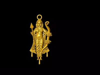 Ram lala pendent and ring 3D model