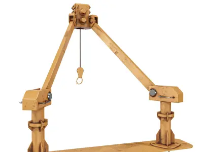 Small Cranes  2 Types Low-poly 3D model