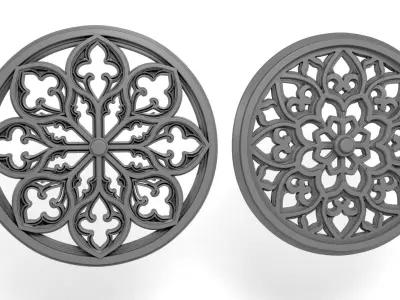 Gothic round windows 2 3D print model