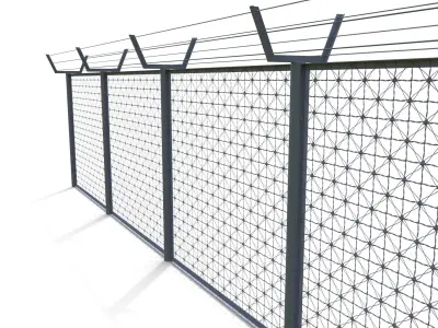 Low Poly Modular Fence 4 Low-poly 3D model