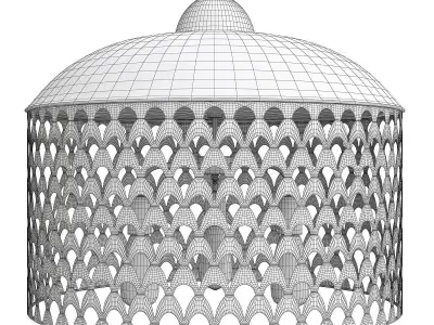 FAN SCREEN METAL PENDANT Low-poly 3D model
