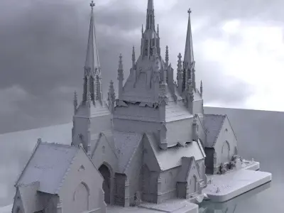 Dark Fantasy Tower church  3D 3D model
