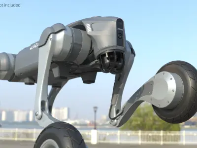  Unitree Mobile Surveillance Robot Grey Rigged for Cinema 4D 