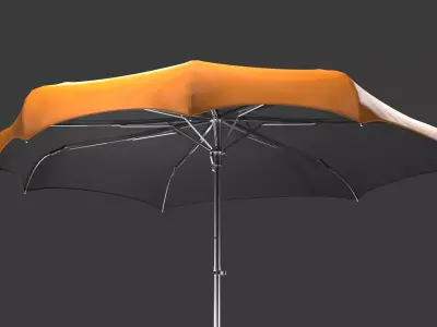 Outdoor Umbrella Fully Rigged 3D model