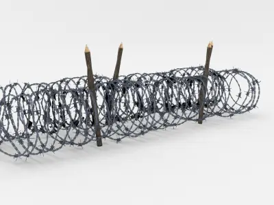 Low Poly Barb Wire Obstacle Low-poly 3D model