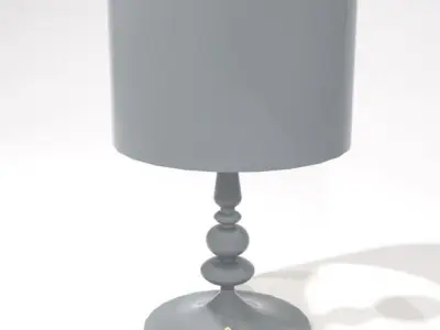 grey lacquer table lamp 46cm high Low-poly 3D model