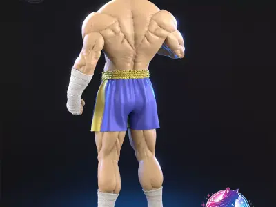 Sagat Street Fighter Statue Figurine stl printable 3D print model