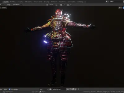 cyberpunk samurai 3D model