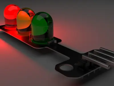 Traffic Lights LED Module With Illuminating Animation 3D model