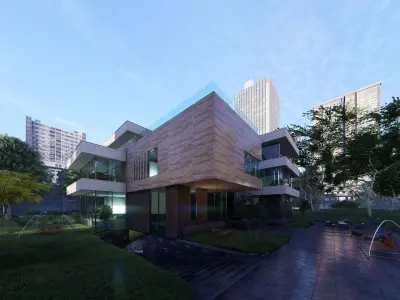 Villa prototype modern furnished project clash free underground 3D model