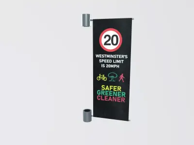 Pole Banner Low-poly 3D model