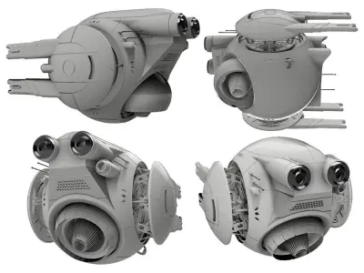 OBLIVION Defender DRONE STL file set for 3D printing 3D print model