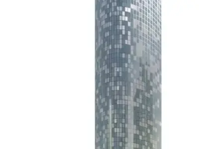 Silver Glass Skyscraper 3D model