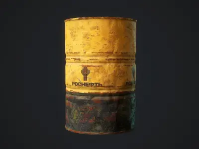 Oil barrel Low-poly 3D model