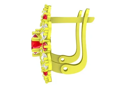 Elegant Floral Cluster Diamond Earrings for Women 5926 3D print model