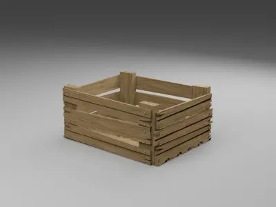 Wooden Box Free low-poly 3D model