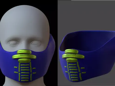 Gas mask helmet 3d model scifi Low-poly  Low-poly 3D model 138