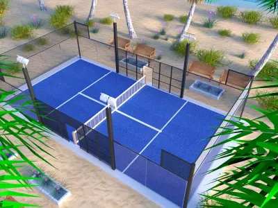 Padel court 3D model
