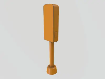 SOS Phone Box Low-poly 3D model