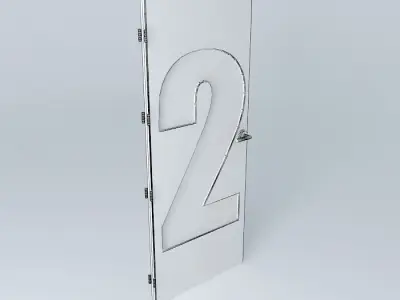 3D door, very detail with glass,  lock and hinger. Free 3D model