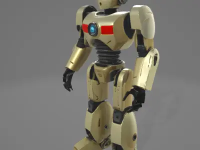 Decorative Futuristic Robot - High-Quality for Renders Low-poly 3D model